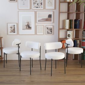White Dining Chairs Set of 4, Mid-Century Modern Dining Chairs, Kitchen Dining Room Chairs