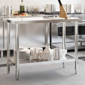 Kitchen Work Table 43.3"x21.7"x33.5" Stainless Steel (SKU: 376455)