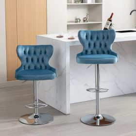 Swivel Velvet Barstools Adjusatble Seat Height from 25-33 Inch (Color: as Pic)